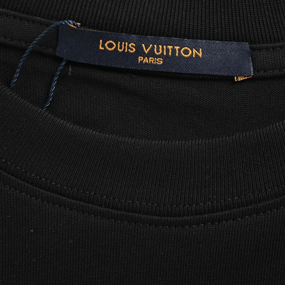 Louis Vuitton/Louis Vuitton 24ss short sleeves with embroidered letters on the chest